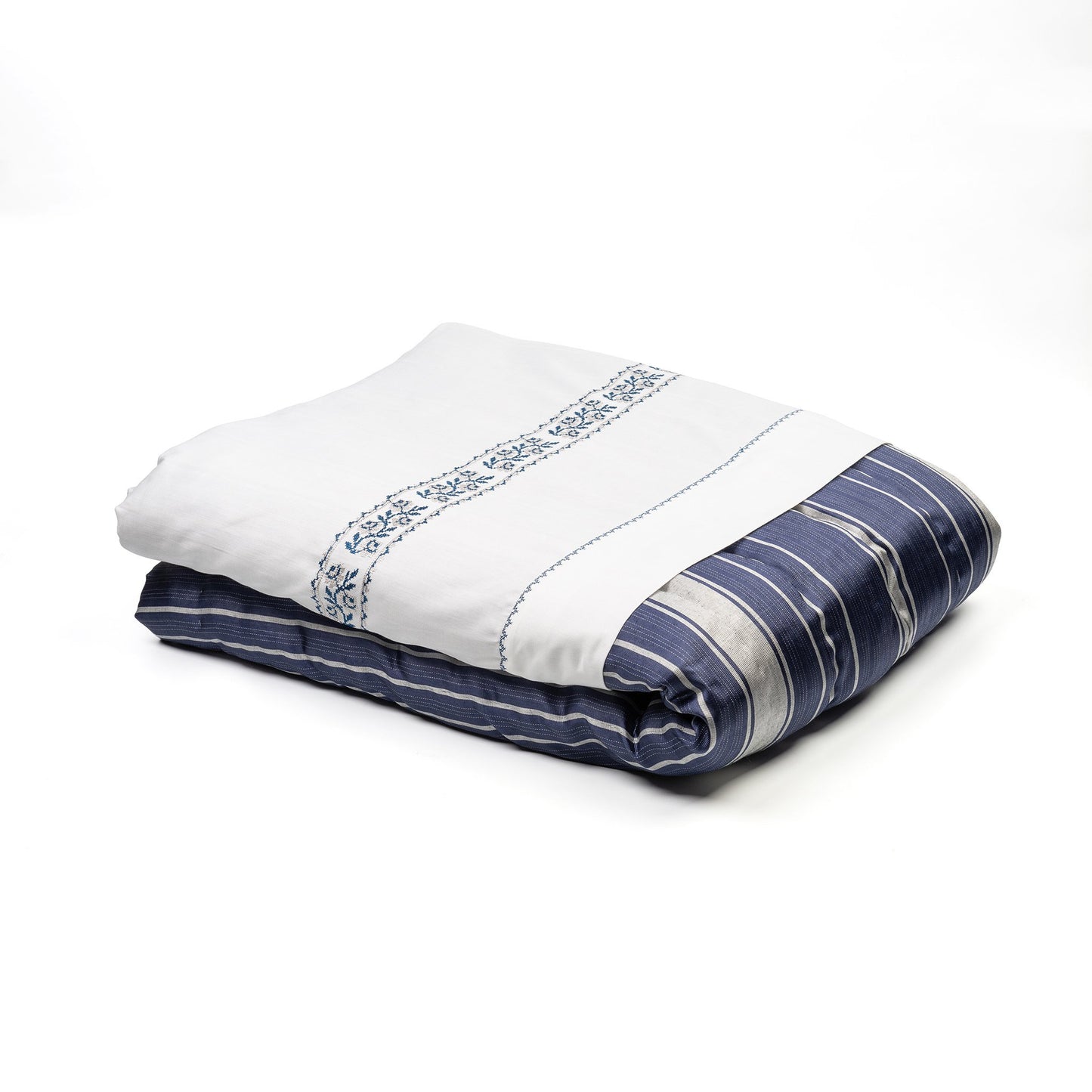 Silk Kutnu Bed Runner /Dark Blue Striped