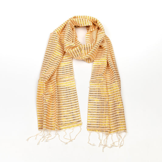 Handloom Silk Shawl Yellow