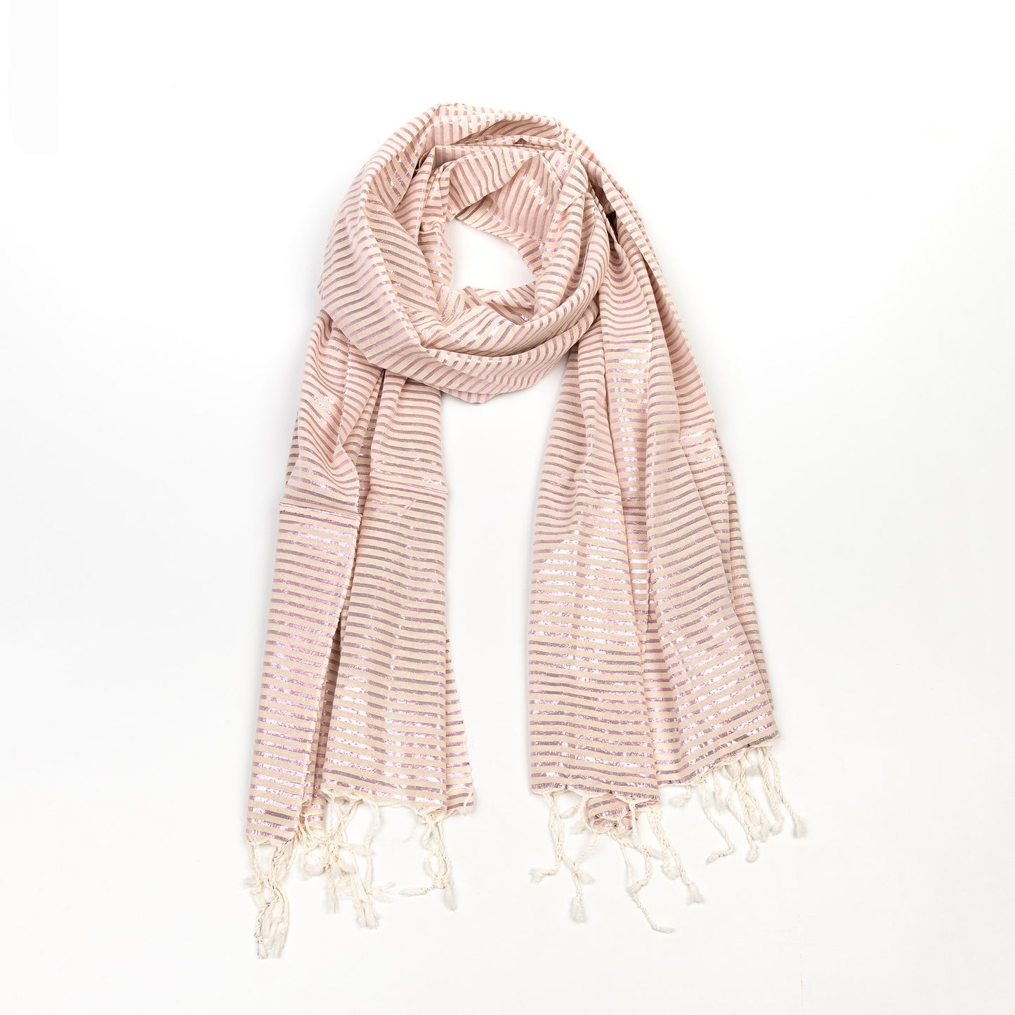 Buy Pink Handloom Silk Scarf Online at