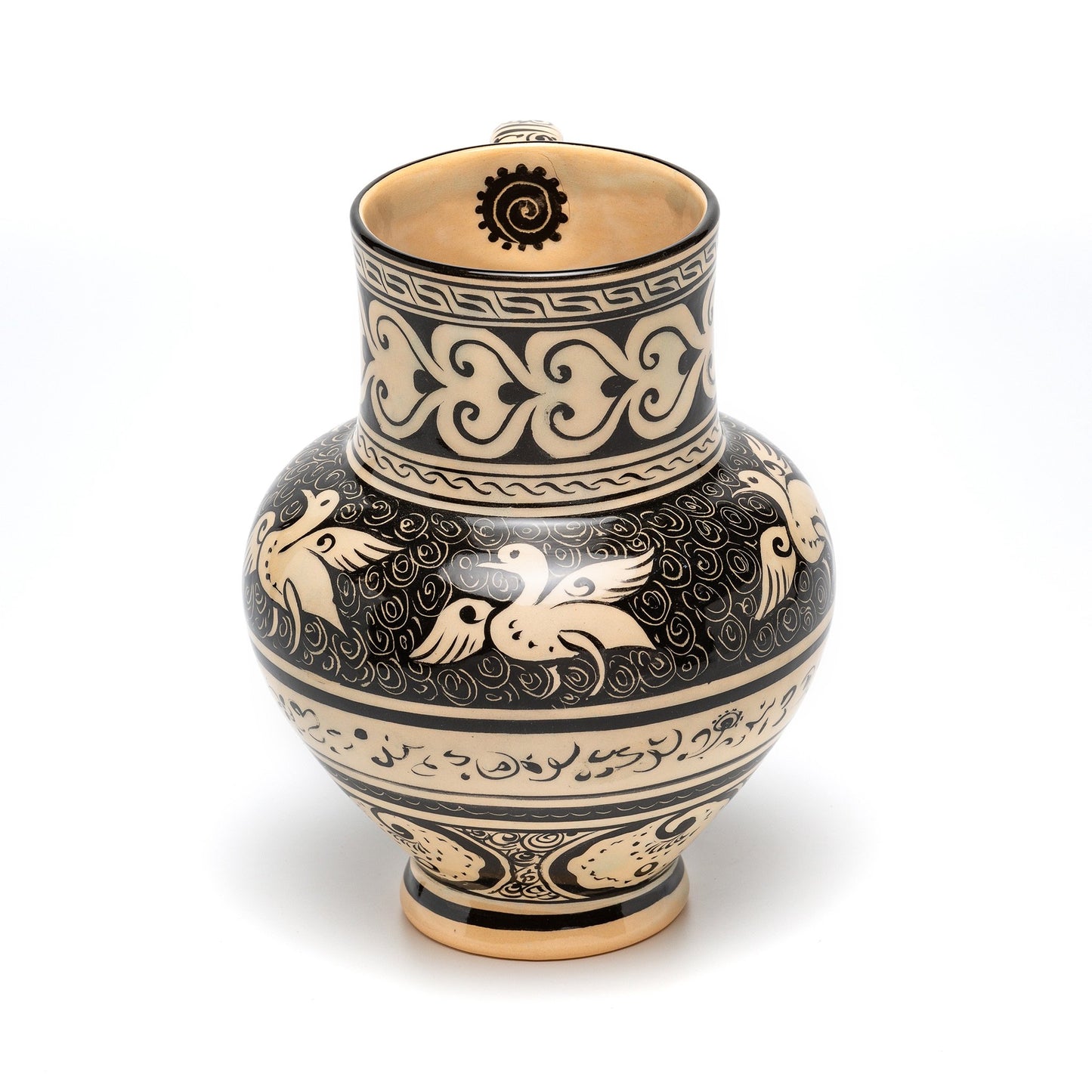 Cream Black Bird Vase