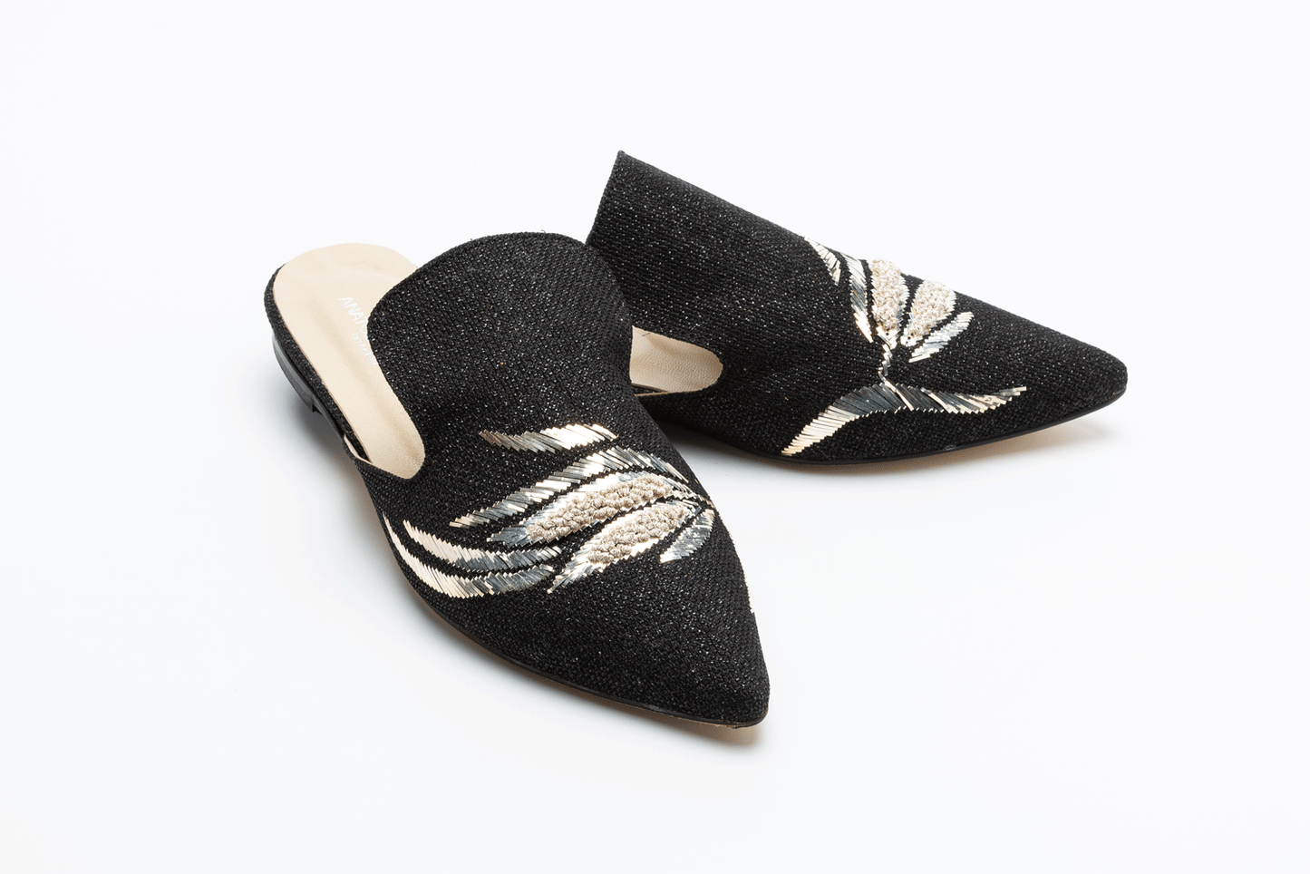 Black Leaf Slippers